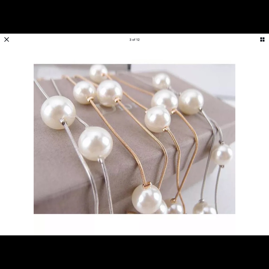 2 Strands Pearl Necklace 46 Inch Long